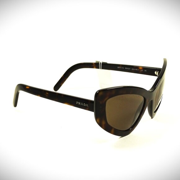 PRADA SPR 11V 2AU-8C1 Cat Eye Tortoise Frame Brown Lens 55-21-140 Sunglasses - Picture 3 of 7